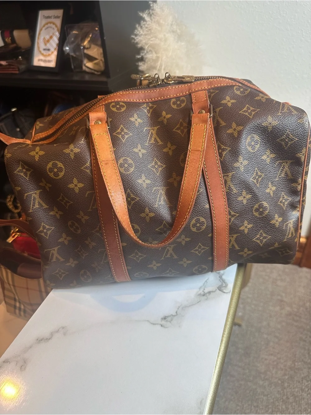 LOUIS VUITTON VINTAGE MONOGRAM SAC SOUPLE 35 DUFFLE BAG
